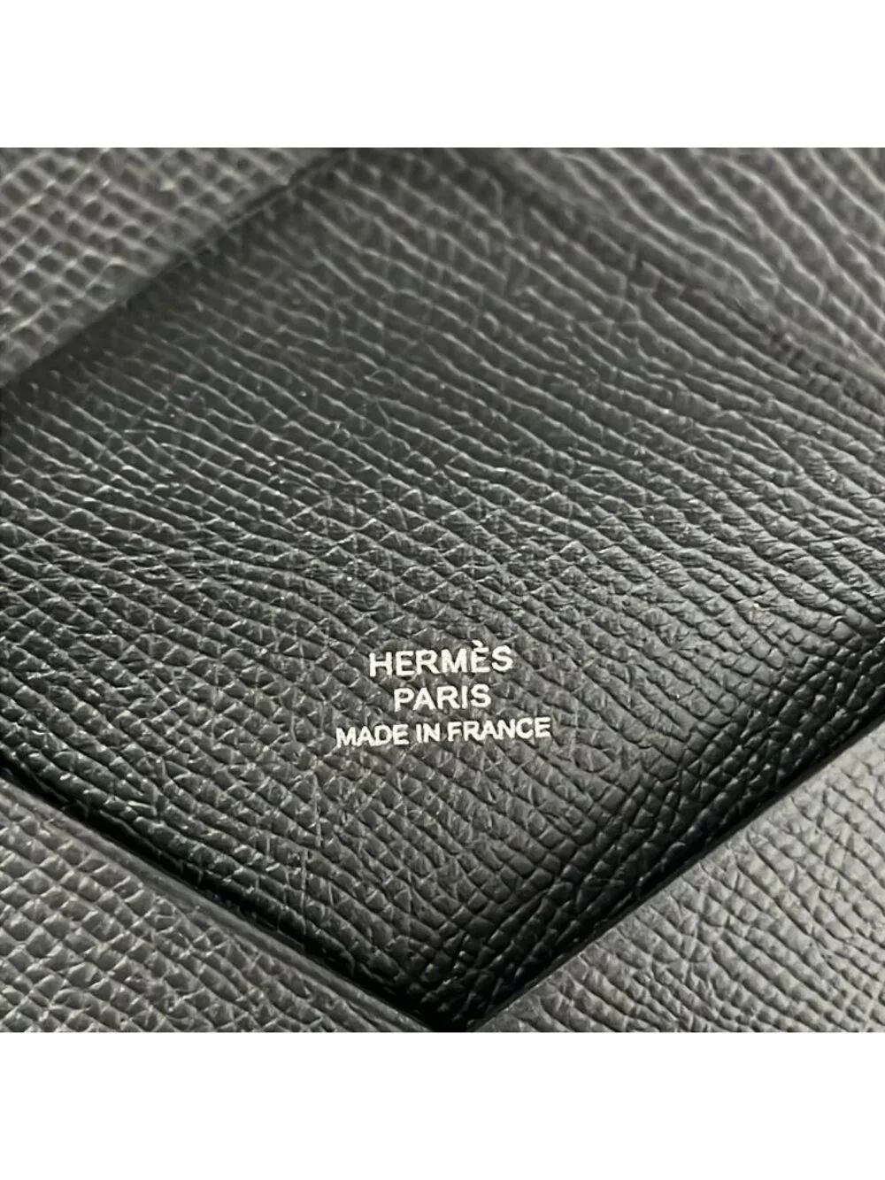 Hermes Card Case As Calvi Black Silver
